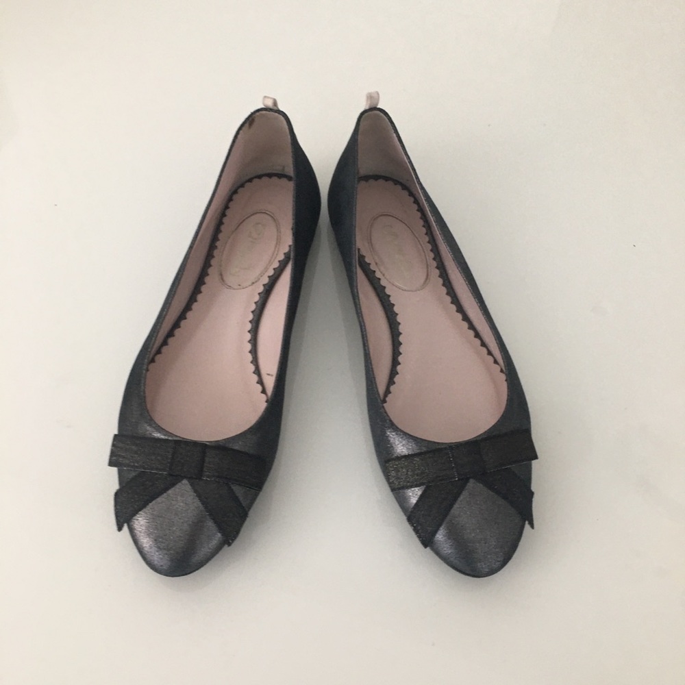 $285 SJP Sarah Jessica Parker Audrey Ballet Flats Suede Bow Handmade Ita…